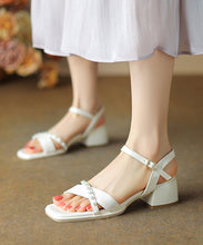 Load image into Gallery viewer, Green Chunky Heel Faux Leather Beautiful Splicing Nail Bead Sandals