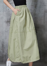 Load image into Gallery viewer, Green Cotton Skirt Elastic Waist Drawstring Summer