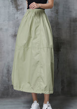 Load image into Gallery viewer, Green Cotton Skirt Elastic Waist Drawstring Summer