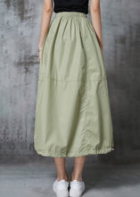 Load image into Gallery viewer, Green Cotton Skirt Elastic Waist Drawstring Summer