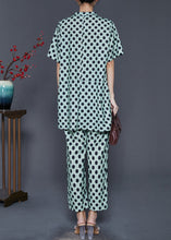 Load image into Gallery viewer, Green Dot Print Cotton 2 Piece Outfit Oversized Summer