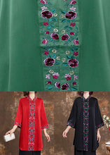 Load image into Gallery viewer, Green Embroidered Patchwork Silk Shirts Spring