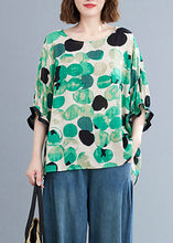 Load image into Gallery viewer, Green O-Neck Cozy Top Short Sleeve