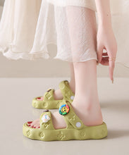 Load image into Gallery viewer, Green Platform Casual Decorated Splicing Beach Slide Sandals