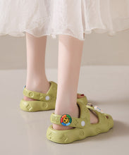 Load image into Gallery viewer, Green Platform Casual Decorated Splicing Beach Slide Sandals