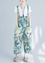 Load image into Gallery viewer, Green Print Patchwork Jumpsuits Wide Leg Denim Spring