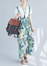 Load image into Gallery viewer, Green Print Patchwork Jumpsuits Wide Leg Denim Spring