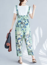 Load image into Gallery viewer, Green Print Patchwork Jumpsuits Wide Leg Denim Spring