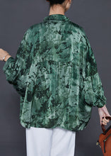 Load image into Gallery viewer, Green Tie Dye Chiffon Shirts Oversized Summer