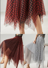 Load image into Gallery viewer, Grey Plaid Tulle Skirt Exra Large Hem Summer