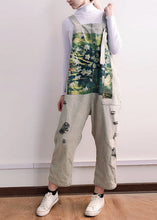 Load image into Gallery viewer, Grey Print Patchwork Jumpsuit Straight Denim Spring