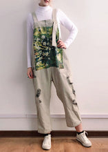 Load image into Gallery viewer, Grey Print Patchwork Jumpsuit Straight Denim Spring