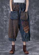 Load image into Gallery viewer, Handmade Applique Asymmetrical Patchwork Pockets Denim Pants Summer