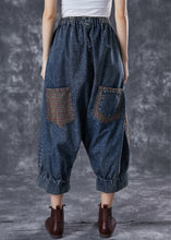 Load image into Gallery viewer, Handmade Applique Asymmetrical Patchwork Pockets Denim Pants Summer