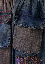 Load image into Gallery viewer, Handmade Applique Asymmetrical Patchwork Pockets Denim Pants Summer