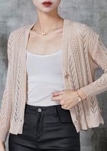 Load image into Gallery viewer, Handmade Apricot Hollow Out Knit Cardigans Spring