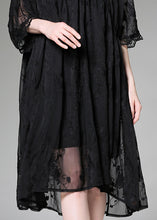 Load image into Gallery viewer, Handmade Black Embroidered Patchwork Tulle Two-Piece Set Dress Summer