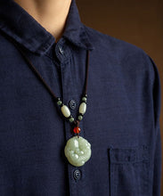 Load image into Gallery viewer, Handmade Black Jade A Mythical Wild Animal Pendant Necklace