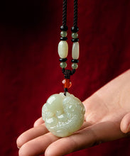 Load image into Gallery viewer, Handmade Black Jade A Mythical Wild Animal Pendant Necklace