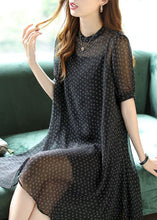 Load image into Gallery viewer, Handmade Black O-Neck Letter Print Chiffon Two Piece Set Summer