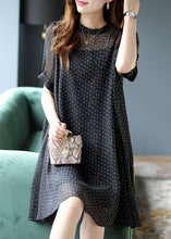 Load image into Gallery viewer, Handmade Black O-Neck Letter Print Chiffon Two Piece Set Summer