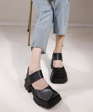 Load image into Gallery viewer, Handmade Black Splicing Platform High Heel Sandals