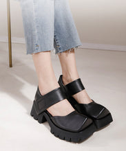 Load image into Gallery viewer, Handmade Black Splicing Platform High Heel Sandals