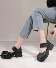 Load image into Gallery viewer, Handmade Black Splicing Platform High Heel Sandals