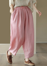 Load image into Gallery viewer, Handmade Green Pockets Elastic Waist Linen Lantern Pants Summer