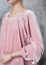 Load image into Gallery viewer, Handmade Pink Oversized Wrinkled Silk Velour Top Spring