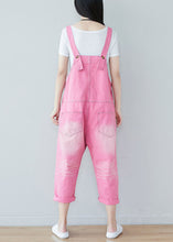 Load image into Gallery viewer, Handmade Pink Print Denim Straight Jumpsuits Spring