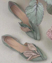 Load image into Gallery viewer, Handmade Pink Satins Flower Pointed Toe Flat Shoes