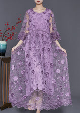 Load image into Gallery viewer, Handmade Purple Embroidered Tulle Dress Bracelet Sleeve