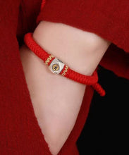 Load image into Gallery viewer, Handmade Red Sterling Silver Hand Woven The Twelve Chinese Zodiac Signs Tassel Charm Bracelet