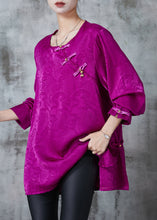 Load image into Gallery viewer, Handmade Rose Print Silk Oriental Blouse Top Summer