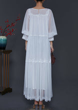 Load image into Gallery viewer, Handmade White Oversized Patchwork Lace Tulle Holiday Dress Spring