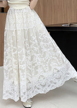 Load image into Gallery viewer, Italian Apricot High Waist Patchwork Lace Skirts Summer