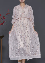 Load image into Gallery viewer, Italian Apricot Ruffled Sequins Tulle Maxi Dress Spring