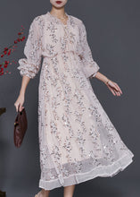 Load image into Gallery viewer, Italian Apricot Ruffled Sequins Tulle Maxi Dress Spring