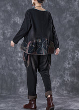 Load image into Gallery viewer, Italian Black Asymmetrical Patchwork Print Cotton Two Pieces Set Spring