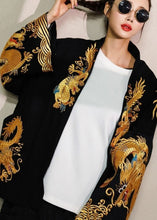 Load image into Gallery viewer, 2024 Trendy Gold Painted Dragon Oversized Cotton Cardigan Jacket