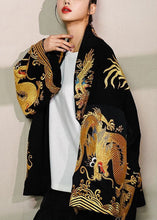 Load image into Gallery viewer, 2024 Trendy Gold Painted Dragon Oversized Cotton Cardigan Jacket