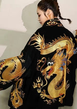 Load image into Gallery viewer, 2024 Trendy Gold Painted Dragon Oversized Cotton Cardigan Jacket