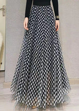 Load image into Gallery viewer, Italian Black Plaid High Waist Exra Large Hem Tulle Skirt Spring