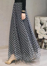 Load image into Gallery viewer, Italian Black Plaid High Waist Exra Large Hem Tulle Skirt Spring