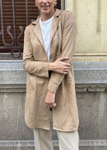 Load image into Gallery viewer, Italian Brown Notched Pockets Faux Suede Trench Fall