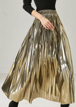 Load image into Gallery viewer, Italian Champagne Exra Large Hem Pleated Skirt Summer