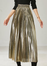 Load image into Gallery viewer, Italian Champagne Exra Large Hem Pleated Skirt Summer