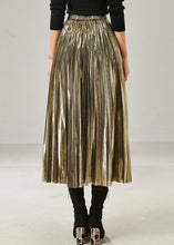 Load image into Gallery viewer, Italian Champagne Exra Large Hem Pleated Skirt Summer