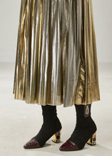 Load image into Gallery viewer, Italian Champagne Exra Large Hem Pleated Skirt Summer